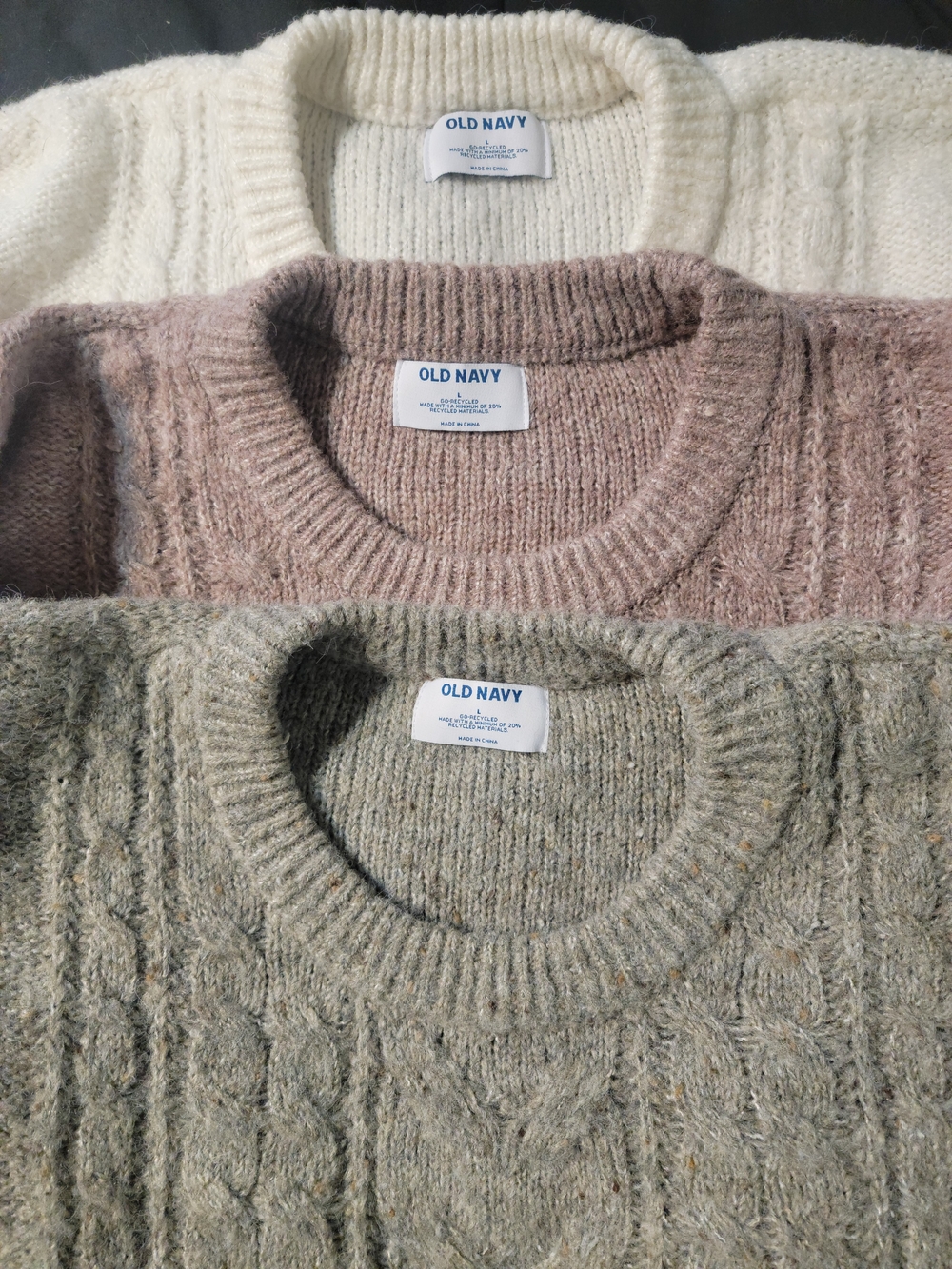 Old Navy Women's Cable-Knit Sweater — Cream, Mauve, Grey